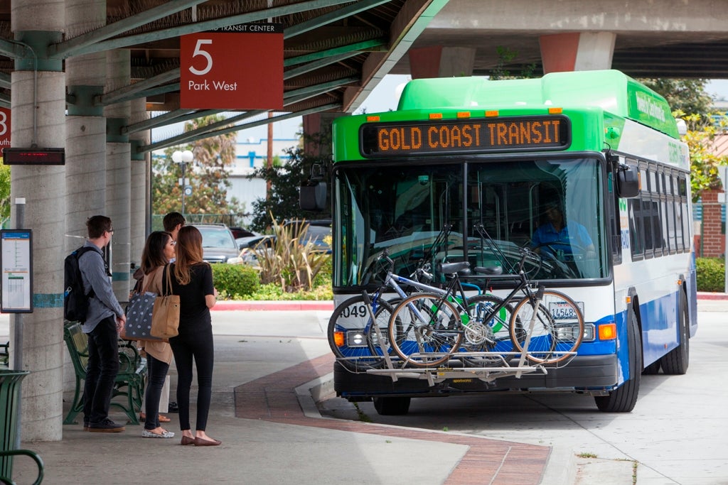 Bus at stop